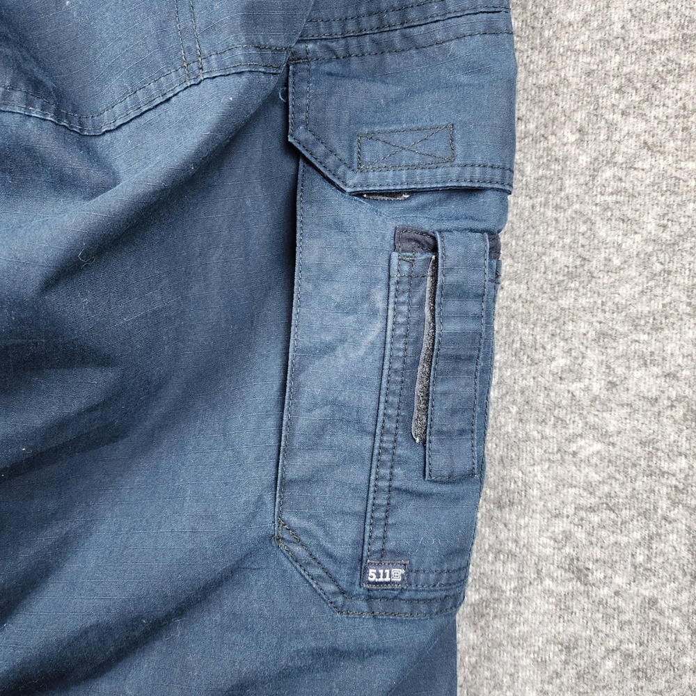5.11 Tactical‎ Cargo Pants Mens 40x33 Navy Blue Ripstop Multi-Pocket Utility - Picture 13 of 16